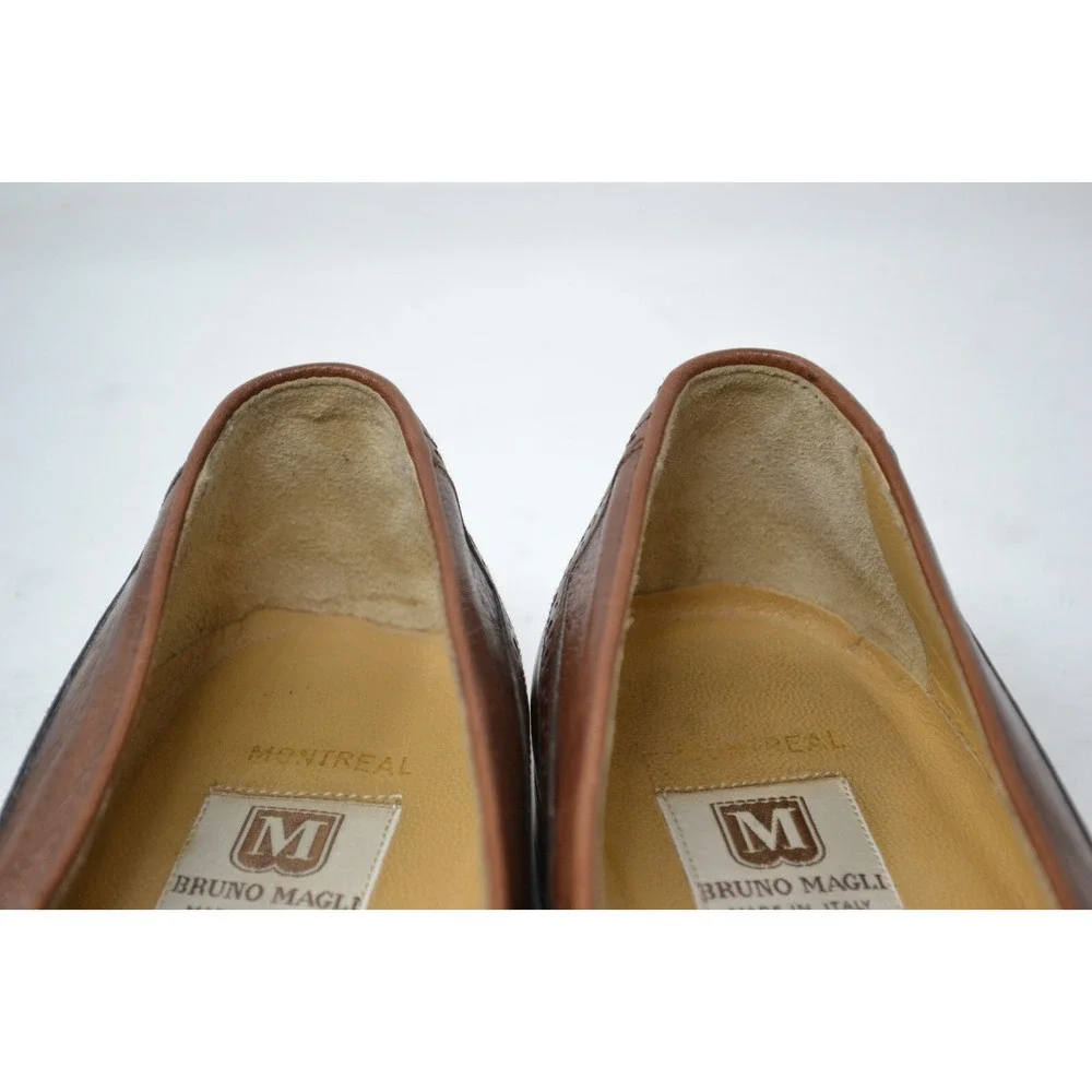 Bruno Magli Italy Brandy Montreal Tassel Loafers Shoes Mens Brown Size 9M‎ 13826